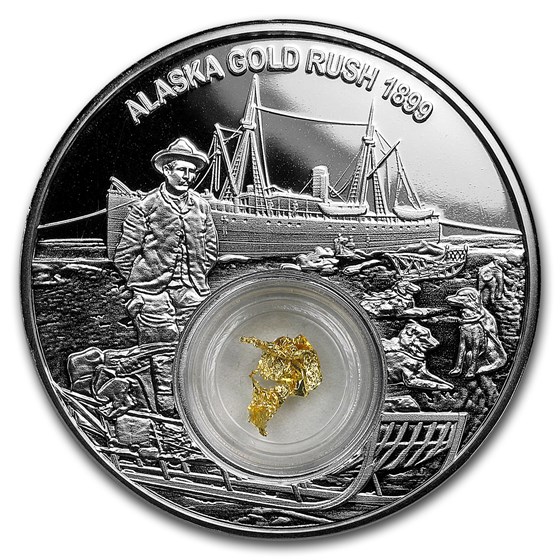 2018 Niue 1 oz Silver Alaska Gold Rush Proof 2018 Niue 1 oz Silver Alaska Gold Rush Proof